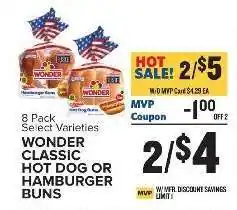 Food Lion Wonder Classic Hot Dog or Hamburger Buns offer