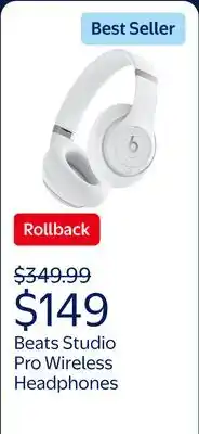 Walmart Beats Studio Pro Wireless Headphones - Matte White offer