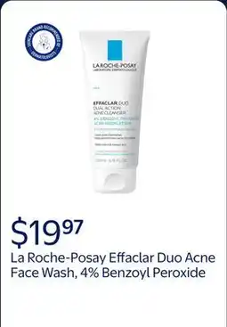 Walmart La Roche-Posay Effaclar Duo 4% Benzoyl Peroxide Acne Face Wash for Oily Skin offer