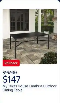 Walmart My Texas House Cambria Outdoor Dining Table offer