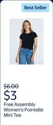 Walmart Free Assembly Women's and Women's Plus Pointelle Mini Tee with Short Sleeves offer