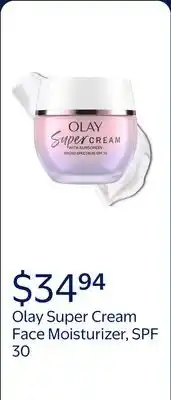 Walmart Olay Face Moisturizer, Super Cream SPF 30, Hydrating & Brightening w/ Niacinamide offer