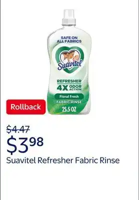 Walmart Suavitel Refresher Fabric Rinse and Odor Eliminator, 4X Odor Action, Floral Fresh Scent offer