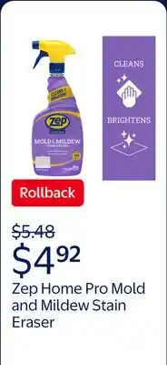 Walmart Zep Home Pro Mold and Mildew Stain Eraser and Cleaner, Clean Fresh Scent offer