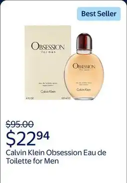 Walmart Calvin Klein Obsession Eau de Toilette, Cologne for Men offer