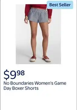 Walmart No Boundaries Game Day Boxer Shorts, 2'' Inseam, Women's offer