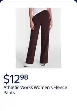 Walmart Athletic Works Women's and Women's Plus Fleece Pants with Pockets, 30 Inseam offer