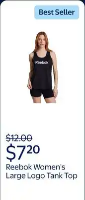 Walmart Reebok Women's Large Logo Rise Tank Top offer