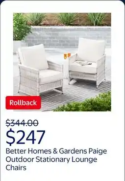 Walmart Better Homes & Gardens Paige Outdoor Wicker Stationary Lounge Chairs offer