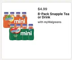 Walgreens 8-Pack Snapple Tea or Drink offer