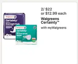 Walgreens Walgreens Certainty offer