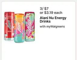 Walgreens Alani Nu Energy Drinks offer