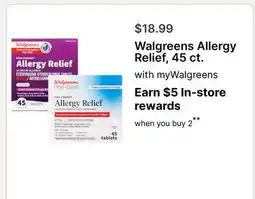Walgreens Walgreens Allergy Relief, 45 ct offer