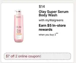 Walgreens Olay Super Serum Body Wash offer
