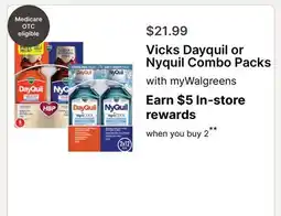 Walgreens Vicks Dayquil or Nyquil Combo Packs offer