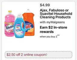 Walgreens Ajax, Fabuloso or Suavitel Household Cleaning Products offer