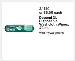 Walgreens Depend XL Disposable Washcloth Wipes offer