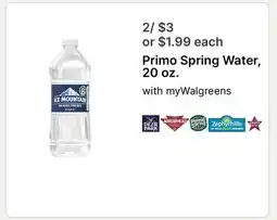 Walgreens Primo Spring Water offer
