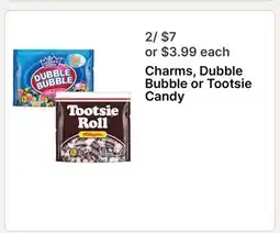 Walgreens Charms, Dubble Bubble or Tootsie Candy offer