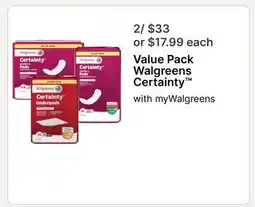 Walgreens Value Pack Walgreens Certainty offer
