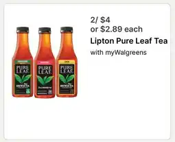 Walgreens Lipton Pure Leaf Tea offer