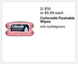 Walgreens Cottonelle Flushable Wipes offer