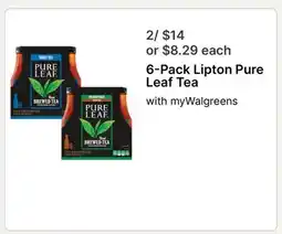Walgreens 6-Pack Lipton Pure Leaf Tea offer
