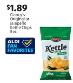 Aldi Clancy's Original or Jalapeño Kettle Chips offer