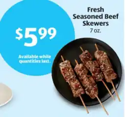 Aldi Fresh Seasoned Beef Skewers offer