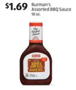 Aldi Burman's Assorted BBQ Sauce offer