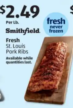 Aldi Smithfield Fresh St. Louis Pork Ribs offer