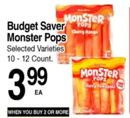 Superior Grocers Budget Saver Monster Pops offer