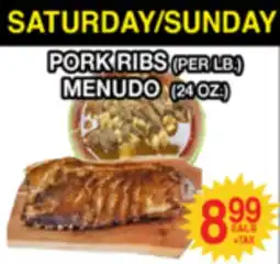 Superior Grocers PORK RIBS, MENUDO offer