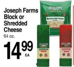 Superior Grocers Joseph Farms Block or Shredded Cheese offer