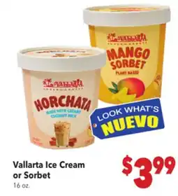 Vallarta Supermarkets Vallarta Ice Cream or Sorbet offer