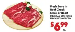 Vallarta Supermarkets Fresh Bone In Beef Chuck Steak or Roast/DIEZMILLO CON HUESO EN CHULETA O TROZO offer