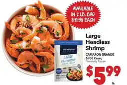 Vallarta Supermarkets Large Headless Shrimp / CAMARON GRANDE offer