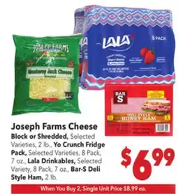 Vallarta Supermarkets Joseph Farms Cheese Block or Shredded offer