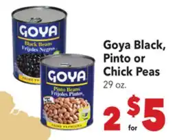 Vallarta Supermarkets Goya Black, Pinto or Chick Peas offer