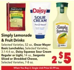 Vallarta Supermarkets Simply Lemonade & Fruit Drinks offer