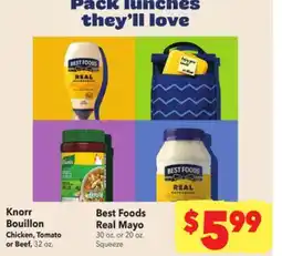 Vallarta Supermarkets Knorr Bouillon Chicken, Tomato or Beef, 32 oz. Best Foods Real Mayo 30 oz. or 20 oz. Squeeze offer