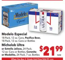 Vallarta Supermarkets Modelo Especial, Michelob Ultra offer
