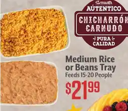 Vallarta Supermarkets Medium Rice or Beans Tray offer