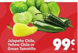 Vallarta Supermarkets Jalapeño Chile, Yellow Chile or Green Tomatillo offer