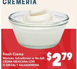 Vallarta Supermarkets Fresh Crema / CREMA MEXICANA CON O SIN SALY SALVADORENA offer