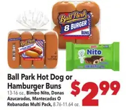 Vallarta Supermarkets Ball Park Hot Dog or Hamburger Buns offer