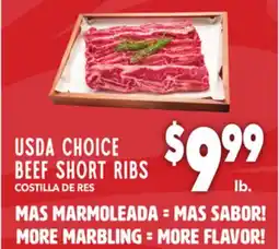 Vallarta Supermarkets USDA CHOICE BEEF SHORT RIBS / COSTILLA DE RES offer