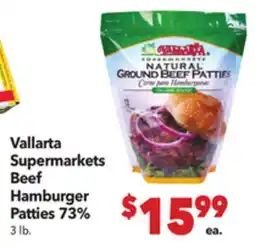 Vallarta Supermarkets Vallarta Supermarkets Beef Hamburger Patties 73% offer