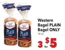Vallarta Supermarkets Western Bagel PLAIN Bagel ONLY offer