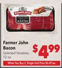Vallarta Supermarkets Farmer John Bacon offer